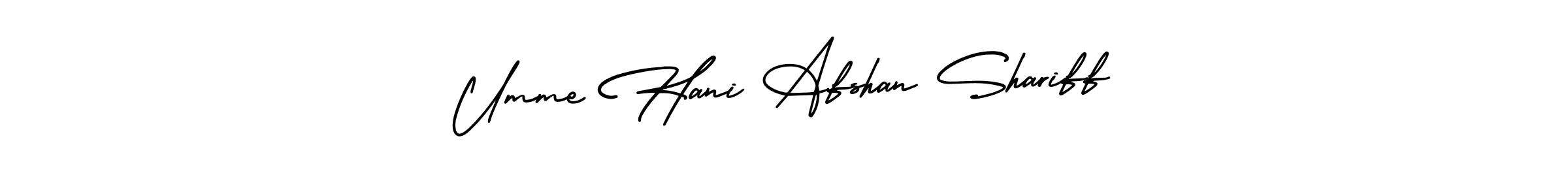 Check out images of Autograph of Umme Hani Afshan Shariff name. Actor Umme Hani Afshan Shariff Signature Style. AmerikaSignatureDemo-Regular is a professional sign style online. Umme Hani Afshan Shariff signature style 3 images and pictures png