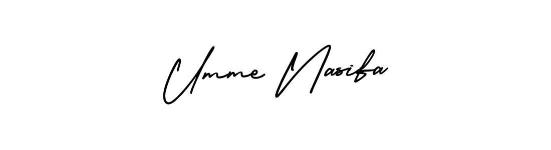 Create a beautiful signature design for name Umme Nasifa. With this signature (AmerikaSignatureDemo-Regular) fonts, you can make a handwritten signature for free. Umme Nasifa signature style 3 images and pictures png