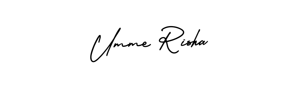 Design your own signature with our free online signature maker. With this signature software, you can create a handwritten (AmerikaSignatureDemo-Regular) signature for name Umme Risha. Umme Risha signature style 3 images and pictures png