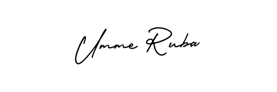 Create a beautiful signature design for name Umme Ruba. With this signature (AmerikaSignatureDemo-Regular) fonts, you can make a handwritten signature for free. Umme Ruba signature style 3 images and pictures png