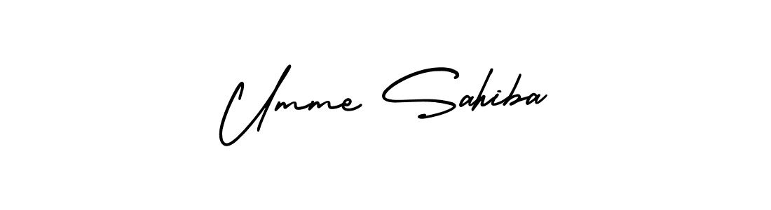 Also You can easily find your signature by using the search form. We will create Umme Sahiba name handwritten signature images for you free of cost using AmerikaSignatureDemo-Regular sign style. Umme Sahiba signature style 3 images and pictures png