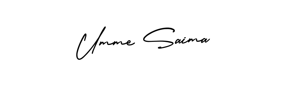 Create a beautiful signature design for name Umme Saima. With this signature (AmerikaSignatureDemo-Regular) fonts, you can make a handwritten signature for free. Umme Saima signature style 3 images and pictures png