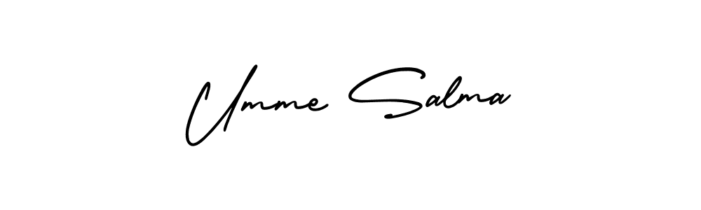 Also You can easily find your signature by using the search form. We will create Umme Salma name handwritten signature images for you free of cost using AmerikaSignatureDemo-Regular sign style. Umme Salma signature style 3 images and pictures png