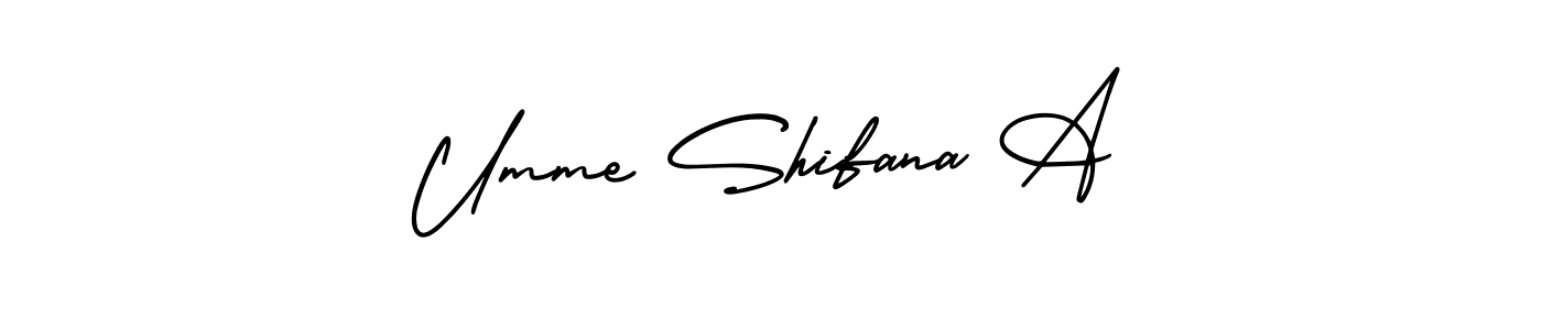 Here are the top 10 professional signature styles for the name Umme Shifana A. These are the best autograph styles you can use for your name. Umme Shifana A signature style 3 images and pictures png