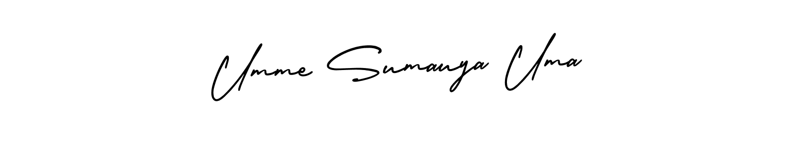 How to make Umme Sumauya Uma name signature. Use AmerikaSignatureDemo-Regular style for creating short signs online. This is the latest handwritten sign. Umme Sumauya Uma signature style 3 images and pictures png