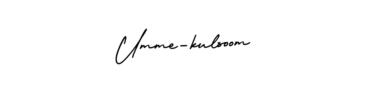 The best way (AmerikaSignatureDemo-Regular) to make a short signature is to pick only two or three words in your name. The name Umme-kulsoom include a total of six letters. For converting this name. Umme-kulsoom signature style 3 images and pictures png