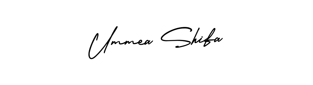 Ummea Shifa stylish signature style. Best Handwritten Sign (AmerikaSignatureDemo-Regular) for my name. Handwritten Signature Collection Ideas for my name Ummea Shifa. Ummea Shifa signature style 3 images and pictures png