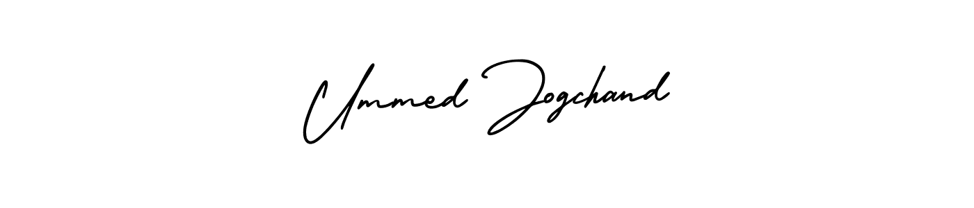 You should practise on your own different ways (AmerikaSignatureDemo-Regular) to write your name (Ummed Jogchand) in signature. don't let someone else do it for you. Ummed Jogchand signature style 3 images and pictures png