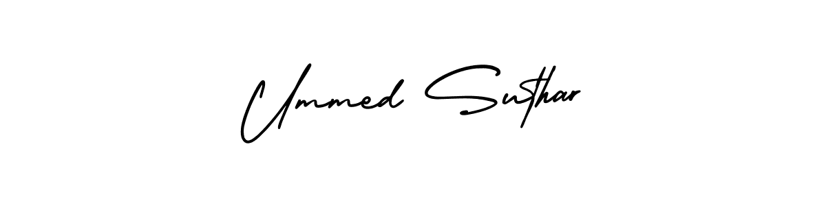 Design your own signature with our free online signature maker. With this signature software, you can create a handwritten (AmerikaSignatureDemo-Regular) signature for name Ummed Suthar. Ummed Suthar signature style 3 images and pictures png