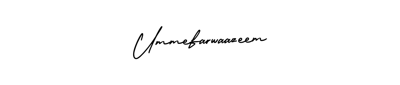 Similarly AmerikaSignatureDemo-Regular is the best handwritten signature design. Signature creator online .You can use it as an online autograph creator for name Ummefarwaazeem. Ummefarwaazeem signature style 3 images and pictures png