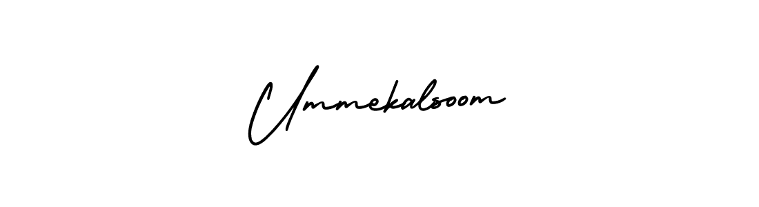 This is the best signature style for the Ummekalsoom name. Also you like these signature font (AmerikaSignatureDemo-Regular). Mix name signature. Ummekalsoom signature style 3 images and pictures png