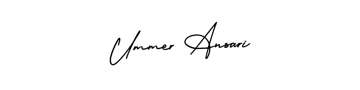 How to make Ummer Ansari name signature. Use AmerikaSignatureDemo-Regular style for creating short signs online. This is the latest handwritten sign. Ummer Ansari signature style 3 images and pictures png