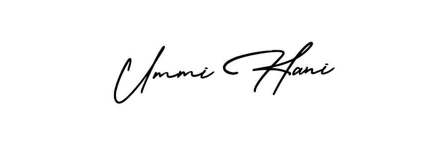 Design your own signature with our free online signature maker. With this signature software, you can create a handwritten (AmerikaSignatureDemo-Regular) signature for name Ummi Hani. Ummi Hani signature style 3 images and pictures png