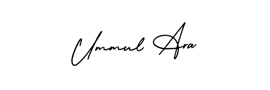 It looks lik you need a new signature style for name Ummul Ara. Design unique handwritten (AmerikaSignatureDemo-Regular) signature with our free signature maker in just a few clicks. Ummul Ara signature style 3 images and pictures png