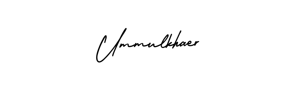 Create a beautiful signature design for name Ummulkhaer. With this signature (AmerikaSignatureDemo-Regular) fonts, you can make a handwritten signature for free. Ummulkhaer signature style 3 images and pictures png