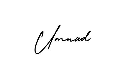 You should practise on your own different ways (AmerikaSignatureDemo-Regular) to write your name (Umnad) in signature. don't let someone else do it for you. Umnad signature style 3 images and pictures png
