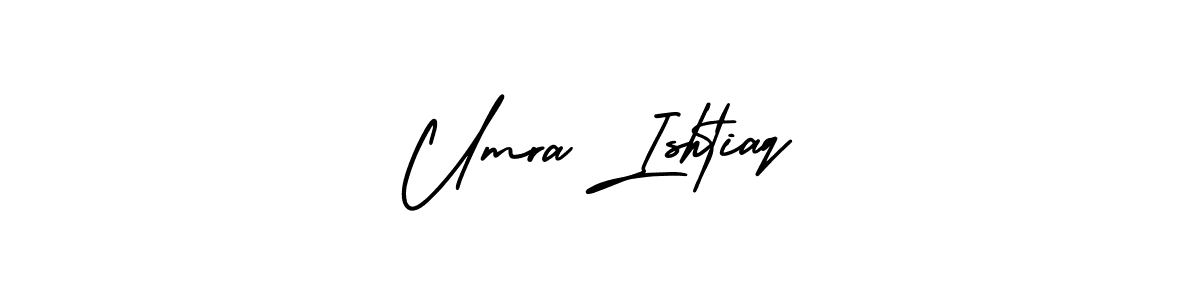 Umra Ishtiaq stylish signature style. Best Handwritten Sign (AmerikaSignatureDemo-Regular) for my name. Handwritten Signature Collection Ideas for my name Umra Ishtiaq. Umra Ishtiaq signature style 3 images and pictures png