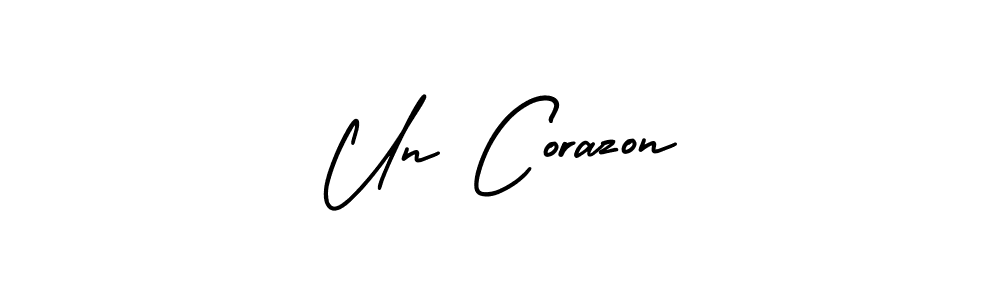 The best way (AmerikaSignatureDemo-Regular) to make a short signature is to pick only two or three words in your name. The name Un Corazon include a total of six letters. For converting this name. Un Corazon signature style 3 images and pictures png