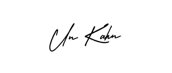 How to make Un Kahn name signature. Use AmerikaSignatureDemo-Regular style for creating short signs online. This is the latest handwritten sign. Un Kahn signature style 3 images and pictures png