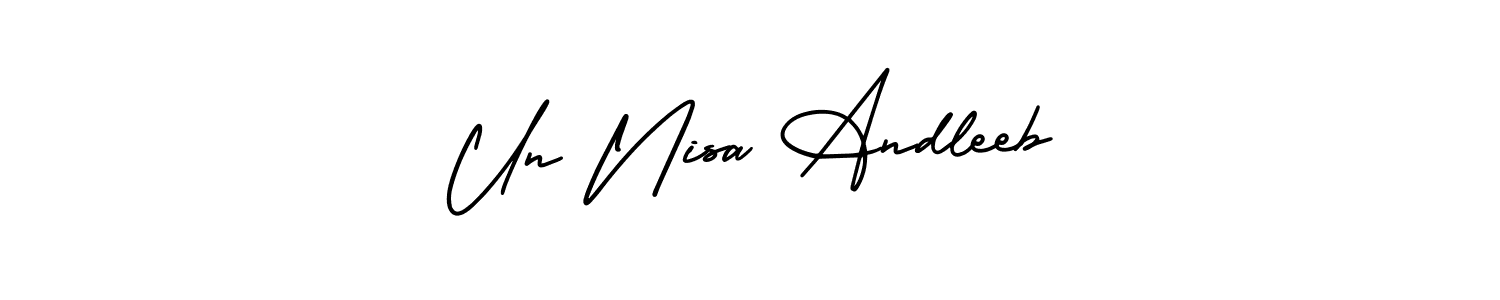 Make a beautiful signature design for name Un Nisa Andleeb. With this signature (AmerikaSignatureDemo-Regular) style, you can create a handwritten signature for free. Un Nisa Andleeb signature style 3 images and pictures png