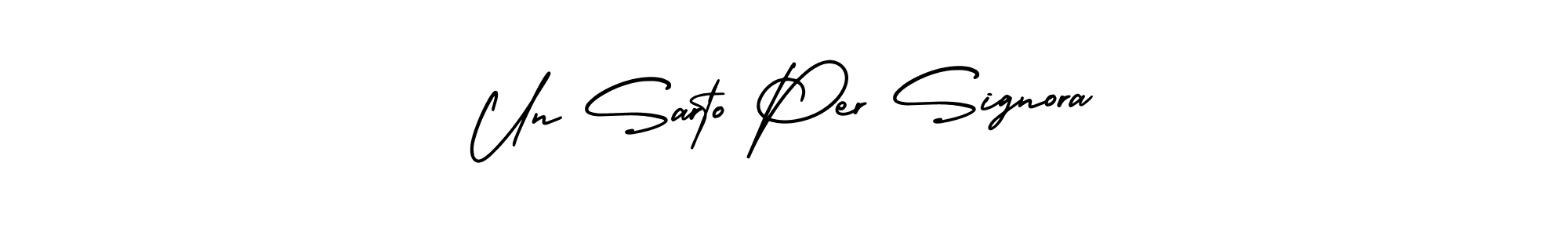 The best way (AmerikaSignatureDemo-Regular) to make a short signature is to pick only two or three words in your name. The name Un Sarto Per Signora include a total of six letters. For converting this name. Un Sarto Per Signora signature style 3 images and pictures png