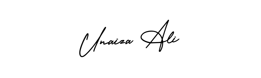 It looks lik you need a new signature style for name Unaiza Ali. Design unique handwritten (AmerikaSignatureDemo-Regular) signature with our free signature maker in just a few clicks. Unaiza Ali signature style 3 images and pictures png