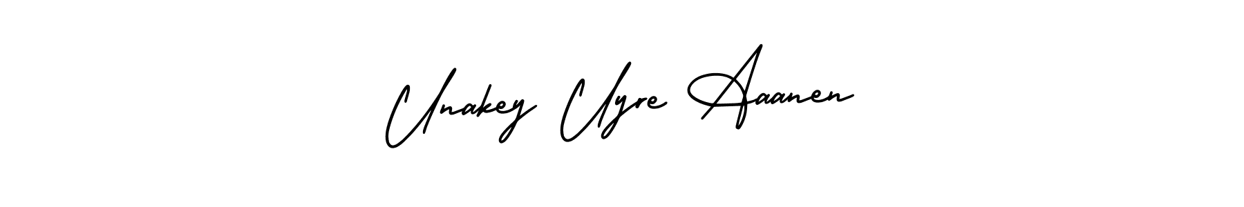 Also You can easily find your signature by using the search form. We will create Unakey Uyre Aaanen name handwritten signature images for you free of cost using AmerikaSignatureDemo-Regular sign style. Unakey Uyre Aaanen signature style 3 images and pictures png