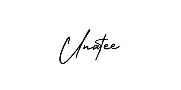 Make a beautiful signature design for name Unatee. With this signature (AmerikaSignatureDemo-Regular) style, you can create a handwritten signature for free. Unatee signature style 3 images and pictures png