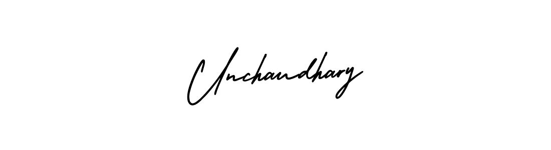 How to make Unchaudhary name signature. Use AmerikaSignatureDemo-Regular style for creating short signs online. This is the latest handwritten sign. Unchaudhary signature style 3 images and pictures png