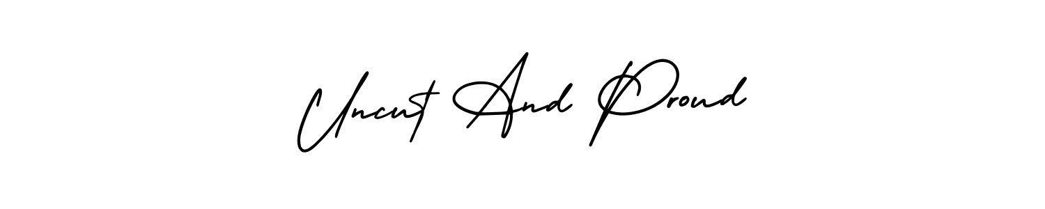 Also You can easily find your signature by using the search form. We will create Uncut And Proud name handwritten signature images for you free of cost using AmerikaSignatureDemo-Regular sign style. Uncut And Proud signature style 3 images and pictures png
