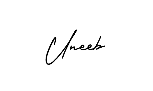 It looks lik you need a new signature style for name Uneeb. Design unique handwritten (AmerikaSignatureDemo-Regular) signature with our free signature maker in just a few clicks. Uneeb signature style 3 images and pictures png
