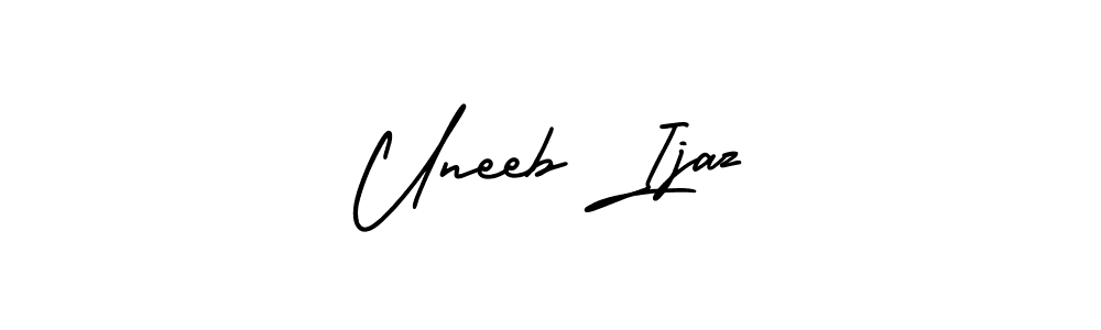 Create a beautiful signature design for name Uneeb Ijaz. With this signature (AmerikaSignatureDemo-Regular) fonts, you can make a handwritten signature for free. Uneeb Ijaz signature style 3 images and pictures png