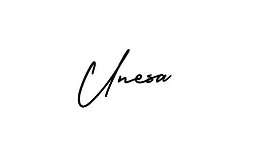 Unesa stylish signature style. Best Handwritten Sign (AmerikaSignatureDemo-Regular) for my name. Handwritten Signature Collection Ideas for my name Unesa. Unesa signature style 3 images and pictures png
