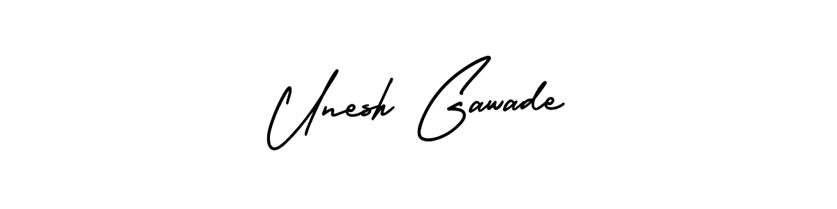 How to make Unesh Gawade signature? AmerikaSignatureDemo-Regular is a professional autograph style. Create handwritten signature for Unesh Gawade name. Unesh Gawade signature style 3 images and pictures png