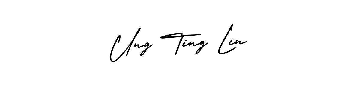 How to make Ung Ting Lin name signature. Use AmerikaSignatureDemo-Regular style for creating short signs online. This is the latest handwritten sign. Ung Ting Lin signature style 3 images and pictures png