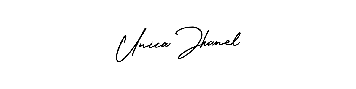 Also we have Unica Jhanel name is the best signature style. Create professional handwritten signature collection using AmerikaSignatureDemo-Regular autograph style. Unica Jhanel signature style 3 images and pictures png