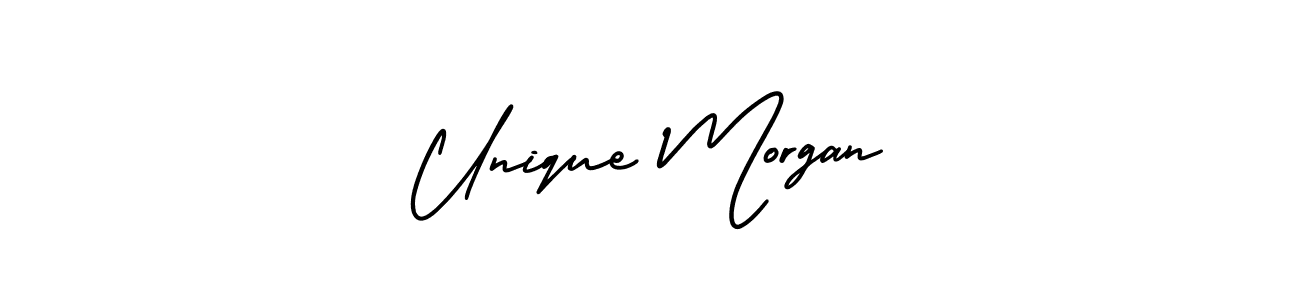 Create a beautiful signature design for name Unique Morgan. With this signature (AmerikaSignatureDemo-Regular) fonts, you can make a handwritten signature for free. Unique Morgan signature style 3 images and pictures png