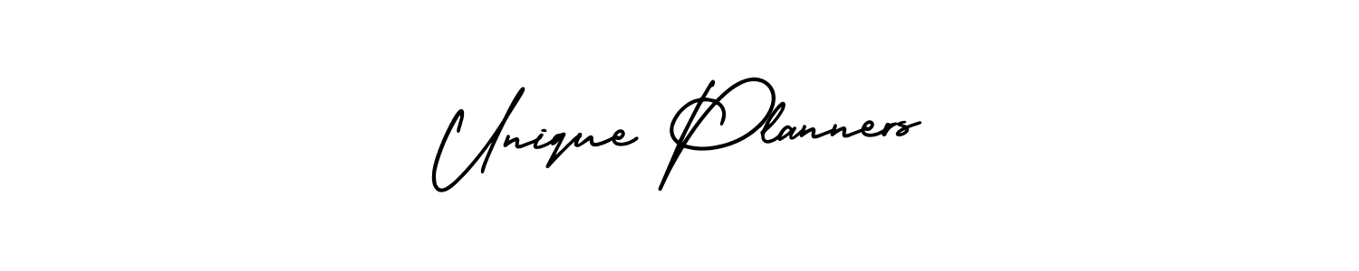 How to make Unique Planners name signature. Use AmerikaSignatureDemo-Regular style for creating short signs online. This is the latest handwritten sign. Unique Planners signature style 3 images and pictures png