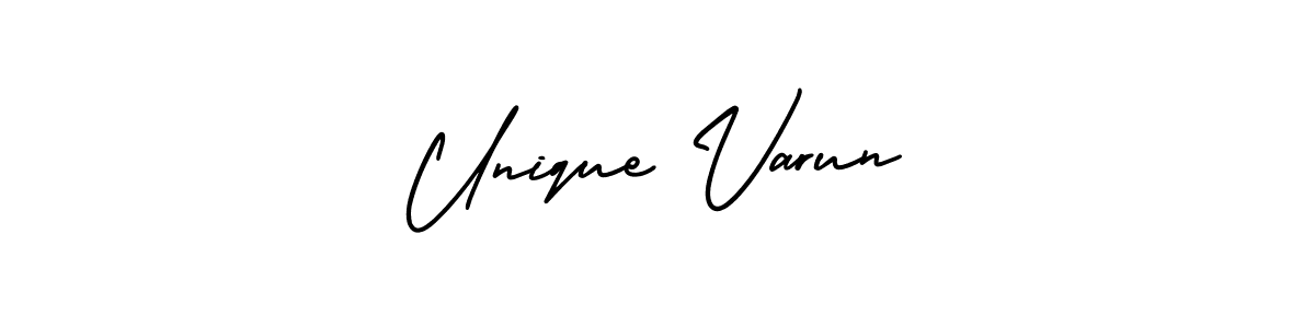 Create a beautiful signature design for name Unique Varun. With this signature (AmerikaSignatureDemo-Regular) fonts, you can make a handwritten signature for free. Unique Varun signature style 3 images and pictures png