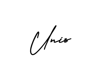 This is the best signature style for the Unis name. Also you like these signature font (AmerikaSignatureDemo-Regular). Mix name signature. Unis signature style 3 images and pictures png