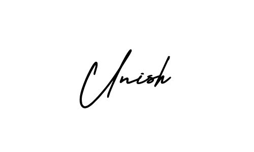 How to make Unish signature? AmerikaSignatureDemo-Regular is a professional autograph style. Create handwritten signature for Unish name. Unish signature style 3 images and pictures png