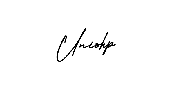 How to make Unishp name signature. Use AmerikaSignatureDemo-Regular style for creating short signs online. This is the latest handwritten sign. Unishp signature style 3 images and pictures png