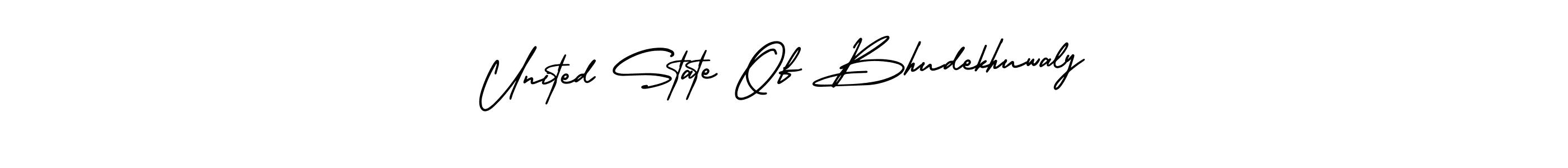 Make a beautiful signature design for name United State Of Bhudekhuwaly. With this signature (AmerikaSignatureDemo-Regular) style, you can create a handwritten signature for free. United State Of Bhudekhuwaly signature style 3 images and pictures png