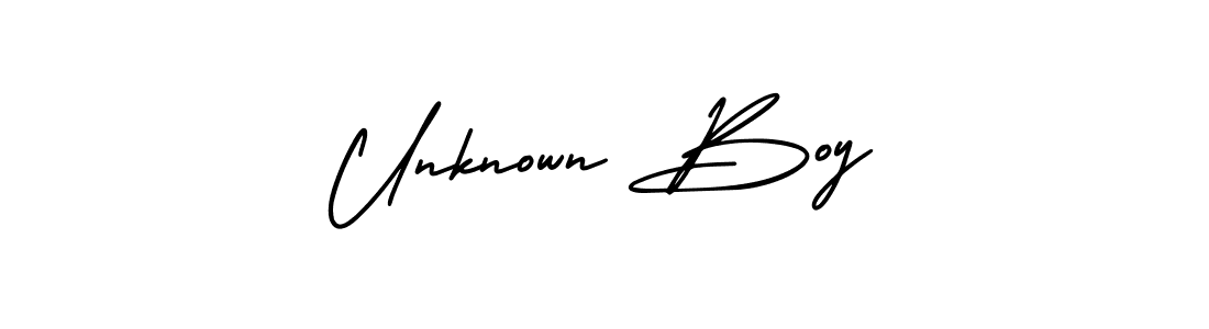 The best way (AmerikaSignatureDemo-Regular) to make a short signature is to pick only two or three words in your name. The name Unknown Boy include a total of six letters. For converting this name. Unknown Boy signature style 3 images and pictures png