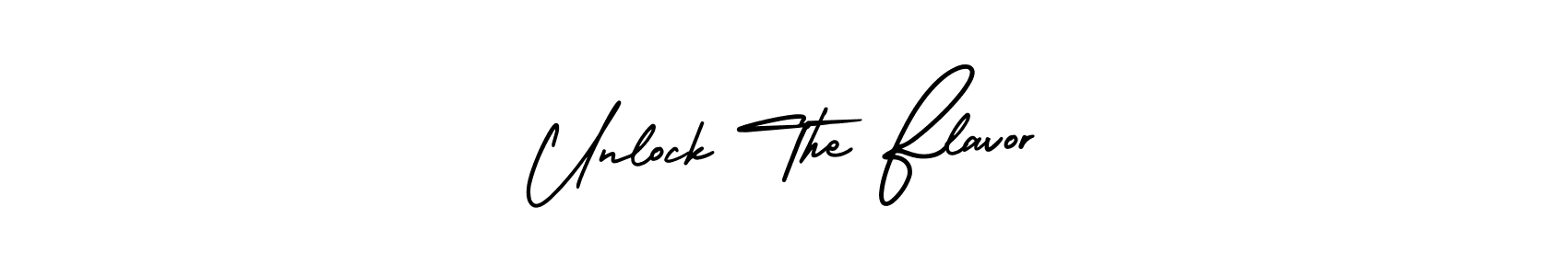 You should practise on your own different ways (AmerikaSignatureDemo-Regular) to write your name (Unlock The Flavor) in signature. don't let someone else do it for you. Unlock The Flavor signature style 3 images and pictures png