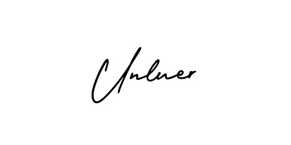 The best way (AmerikaSignatureDemo-Regular) to make a short signature is to pick only two or three words in your name. The name Unluer include a total of six letters. For converting this name. Unluer signature style 3 images and pictures png