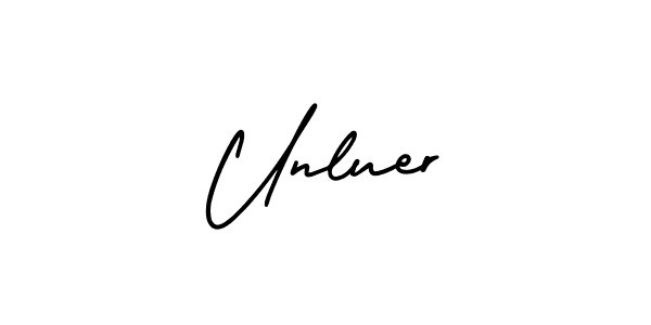 The best way (AmerikaSignatureDemo-Regular) to make a short signature is to pick only two or three words in your name. The name Unluer include a total of six letters. For converting this name. Unluer signature style 3 images and pictures png