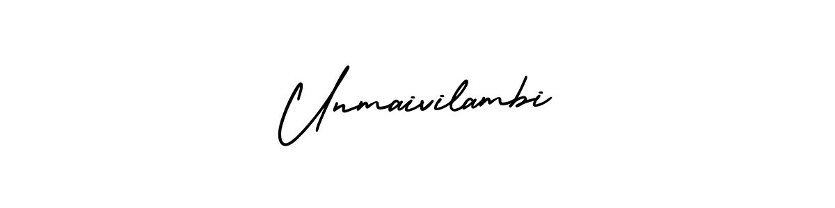 Create a beautiful signature design for name Unmaivilambi. With this signature (AmerikaSignatureDemo-Regular) fonts, you can make a handwritten signature for free. Unmaivilambi signature style 3 images and pictures png