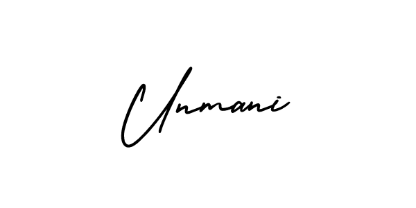 Create a beautiful signature design for name Unmani. With this signature (AmerikaSignatureDemo-Regular) fonts, you can make a handwritten signature for free. Unmani signature style 3 images and pictures png