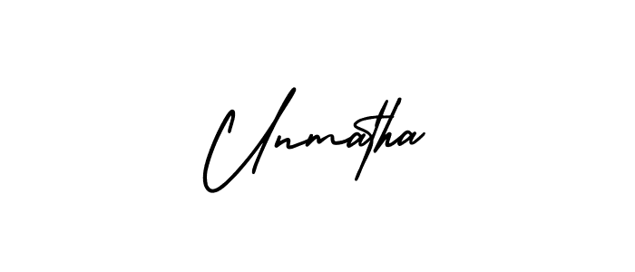 The best way (AmerikaSignatureDemo-Regular) to make a short signature is to pick only two or three words in your name. The name Unmatha include a total of six letters. For converting this name. Unmatha signature style 3 images and pictures png